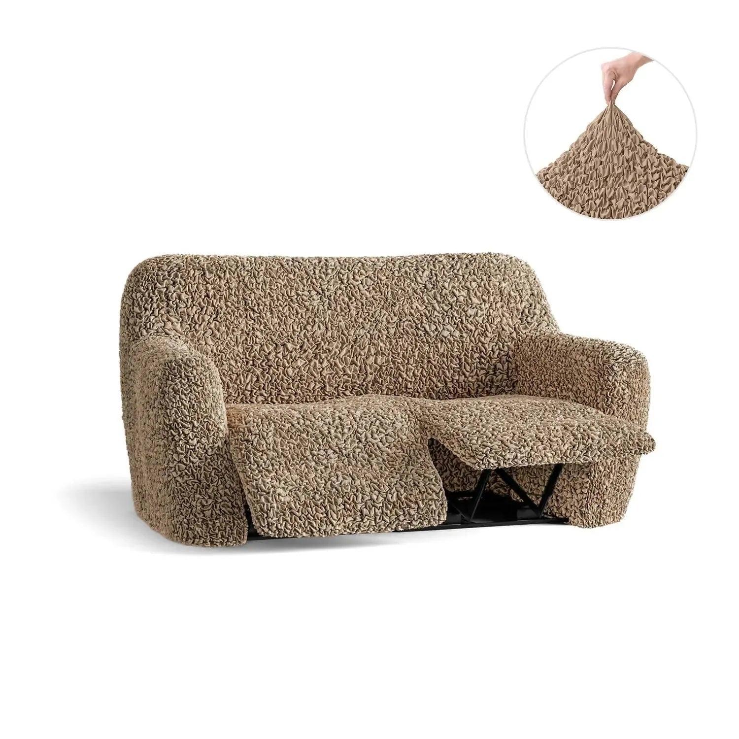 2 Seater Recliner Slipcover - Premium Fuco Cotton Collection - Durable & Washable Sofa Cover for Living Room, Home Theater, and Family Room Protection