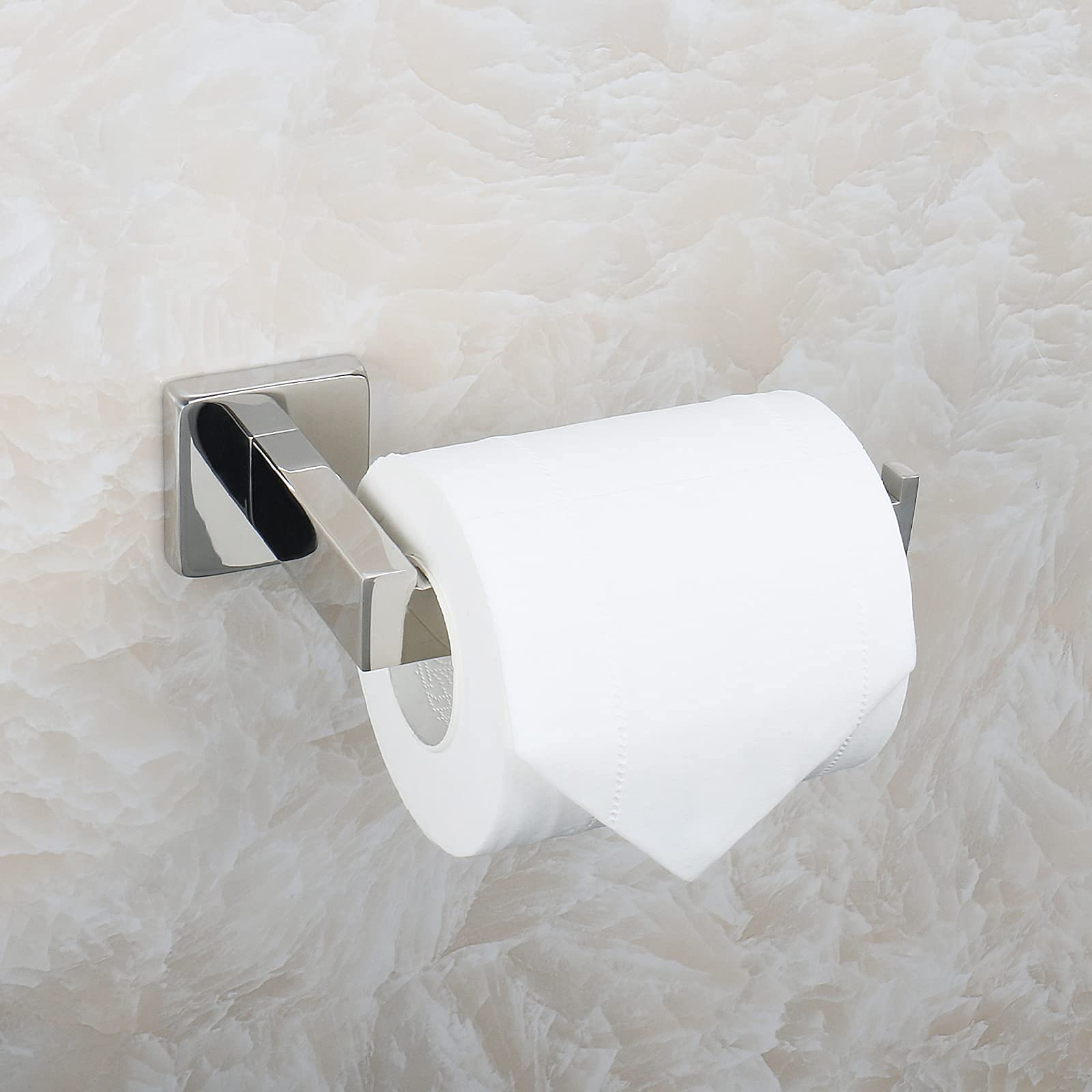 Premium SUS304 Stainless Steel Square Hand Towel Holder & Toilet Paper Holder Set - Rustproof Wall Mounted Bathroom Accessories for Kitchen, Washroom (Chrome Finish) - Perfect for Modern Home Decor & Space Saving Storage