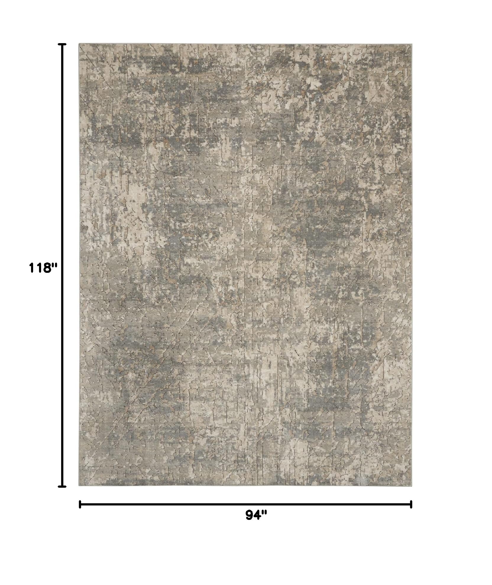 Nourison Concerto Abstract Beige/Grey 8x10 Area Rug - Easy to Clean, Non-Shedding, Soft & Durable - Perfect for Living Room, Bedroom, Dining Room & Kitchen Decor