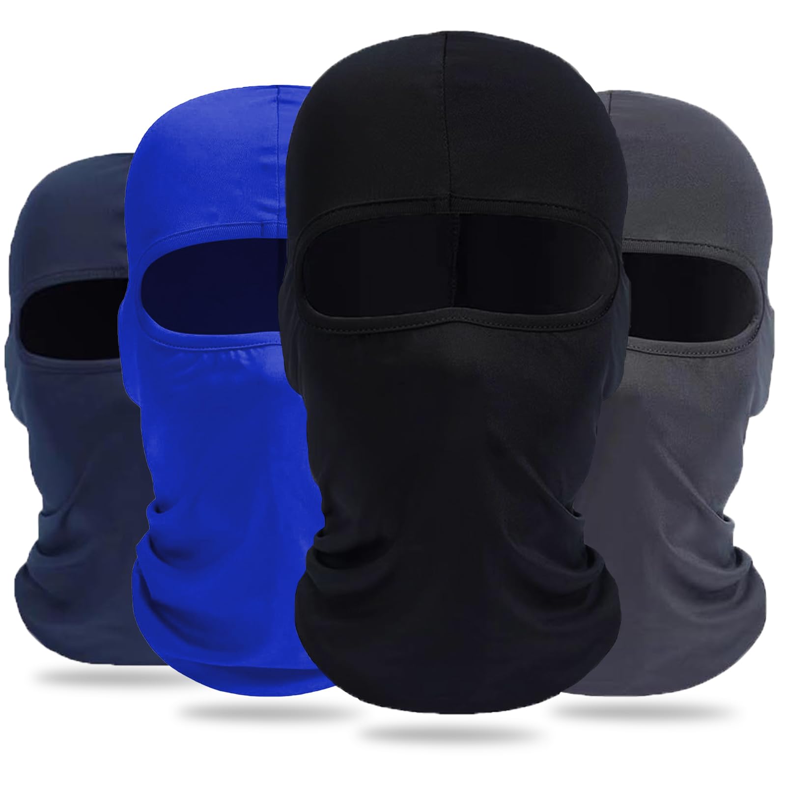 4 Pack Balaclava Ski Face Mask for Men & Women - Cooling Neck Gaiter, Full Head Mask & Face Cover for Winter Sports, Cycling, Running & Outdoor Activities