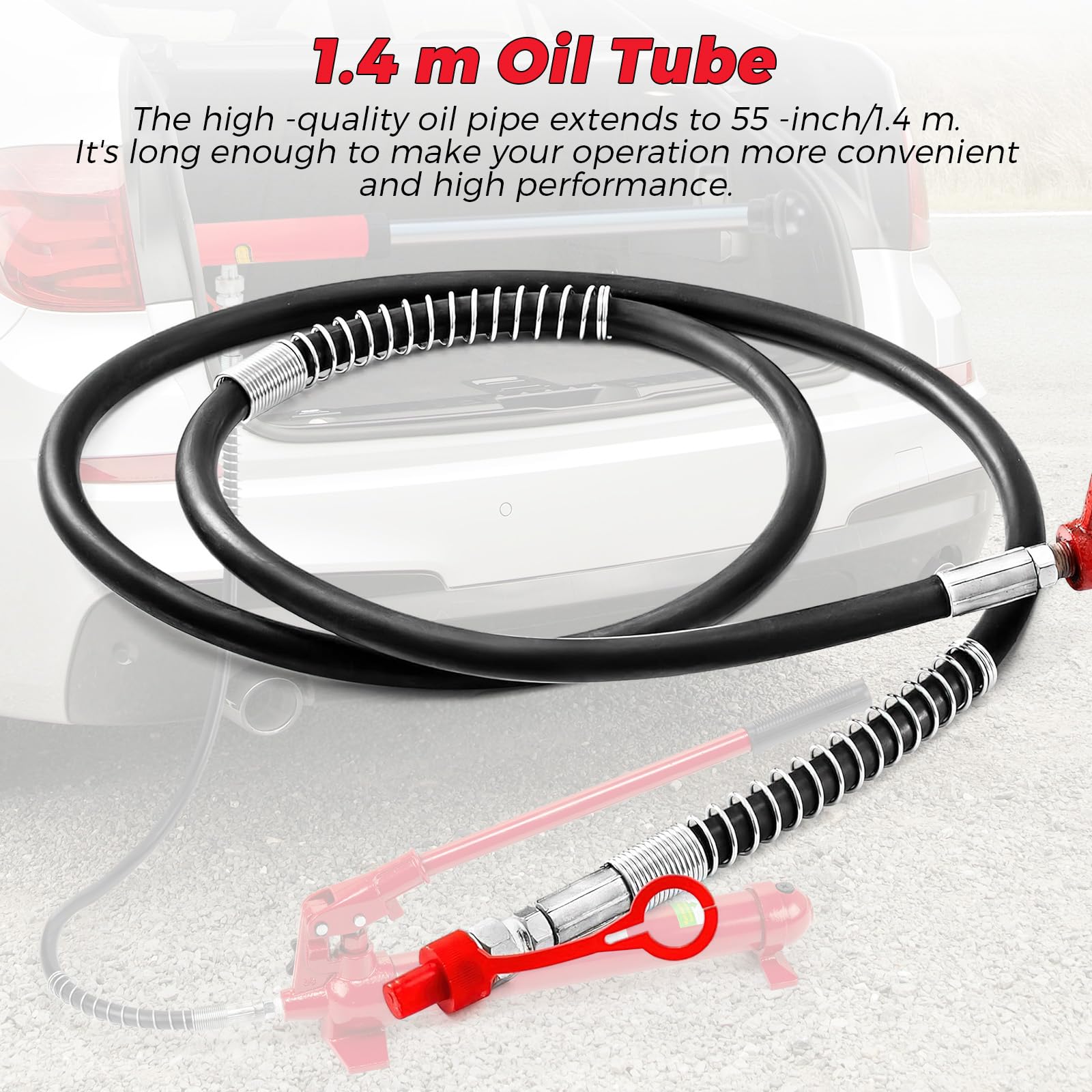 12 Ton Porta Power Hydraulic Jack Kit with 4.5ft Oil Hose - Heavy Duty Auto Body Repair Tool for Cars, Trucks & Farm Equipment - Includes Storage Case for Garage & Workshop Use