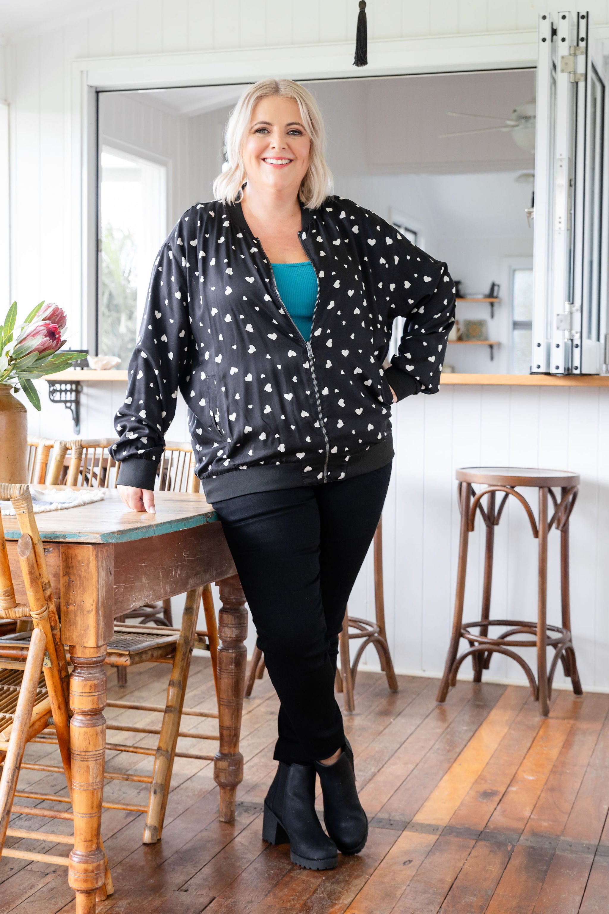 Mylie Reversible Bomber Jacket - Star Crossed Lover & L'Amour - Stylish Women's Outerwear for Casual Wear & Date Nights