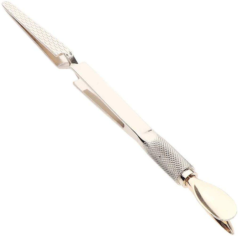 Premium Stainless Steel C-Curve Nail Pinching Tool for Gel, Crystal & Acrylic Nails - Professional Cuticle Cleaner & Polish Remover - 18x1cm Gold Nail Art Essential for Salon & Home Manicures