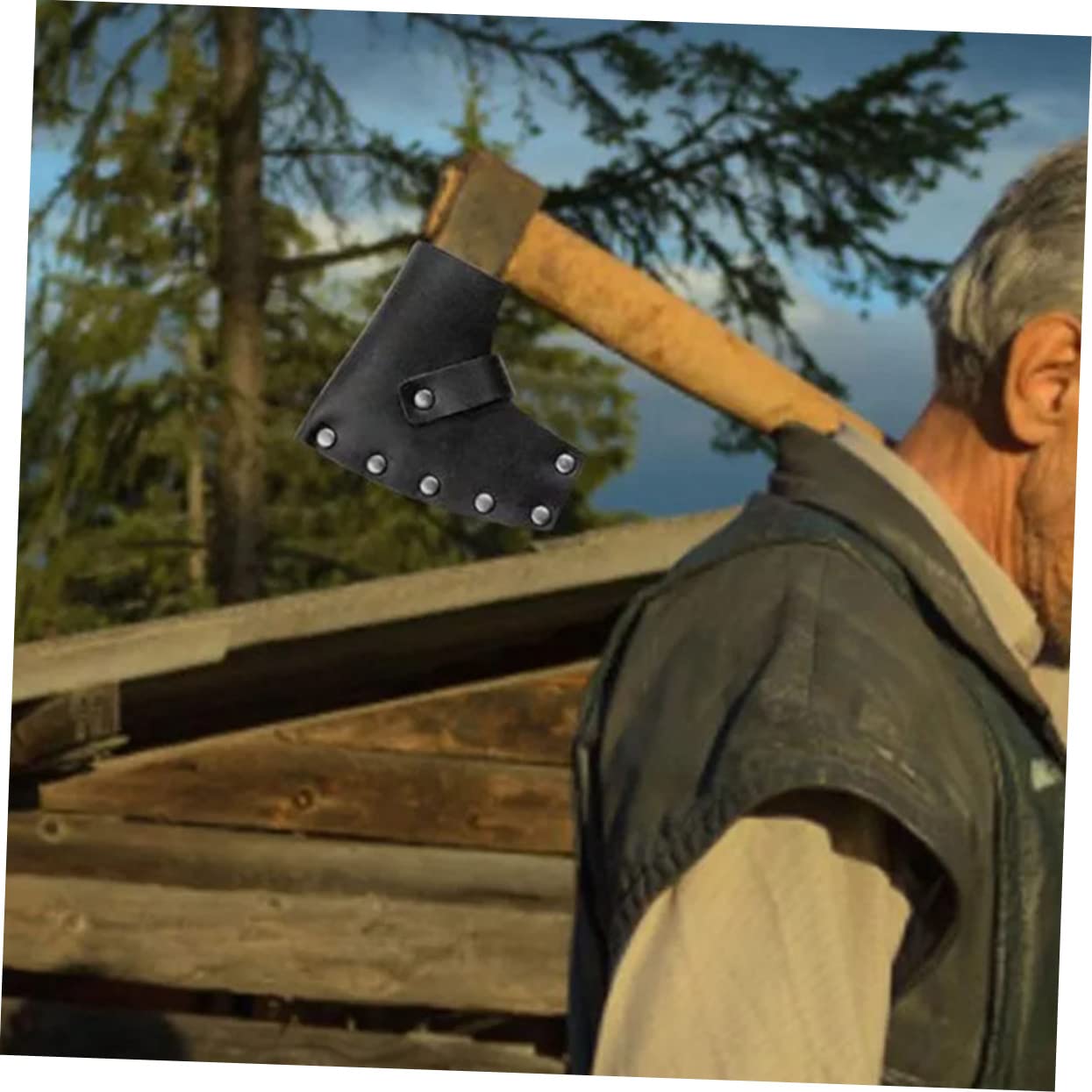 Leather Hatchet Cover - Portable Camping Axe Guard for Gardening & Outdoor Use