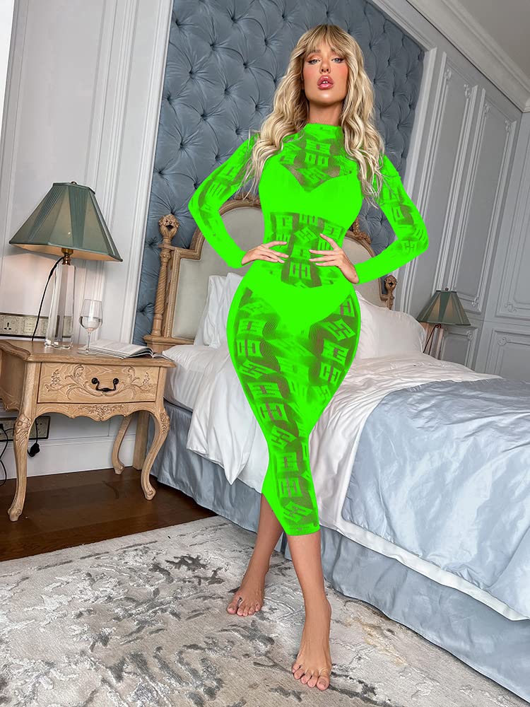 Sexy Women's Lingerie Babydoll - Sheer Teddy Dress with Long Sleeves for Nightwear & Clubwear | Perfect for Valentine's Day, Honeymoon & Romantic Nights