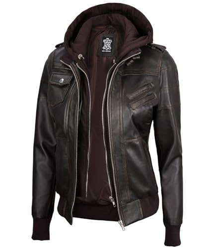Edinburgh - Rub Off Hooded Leather Jacket