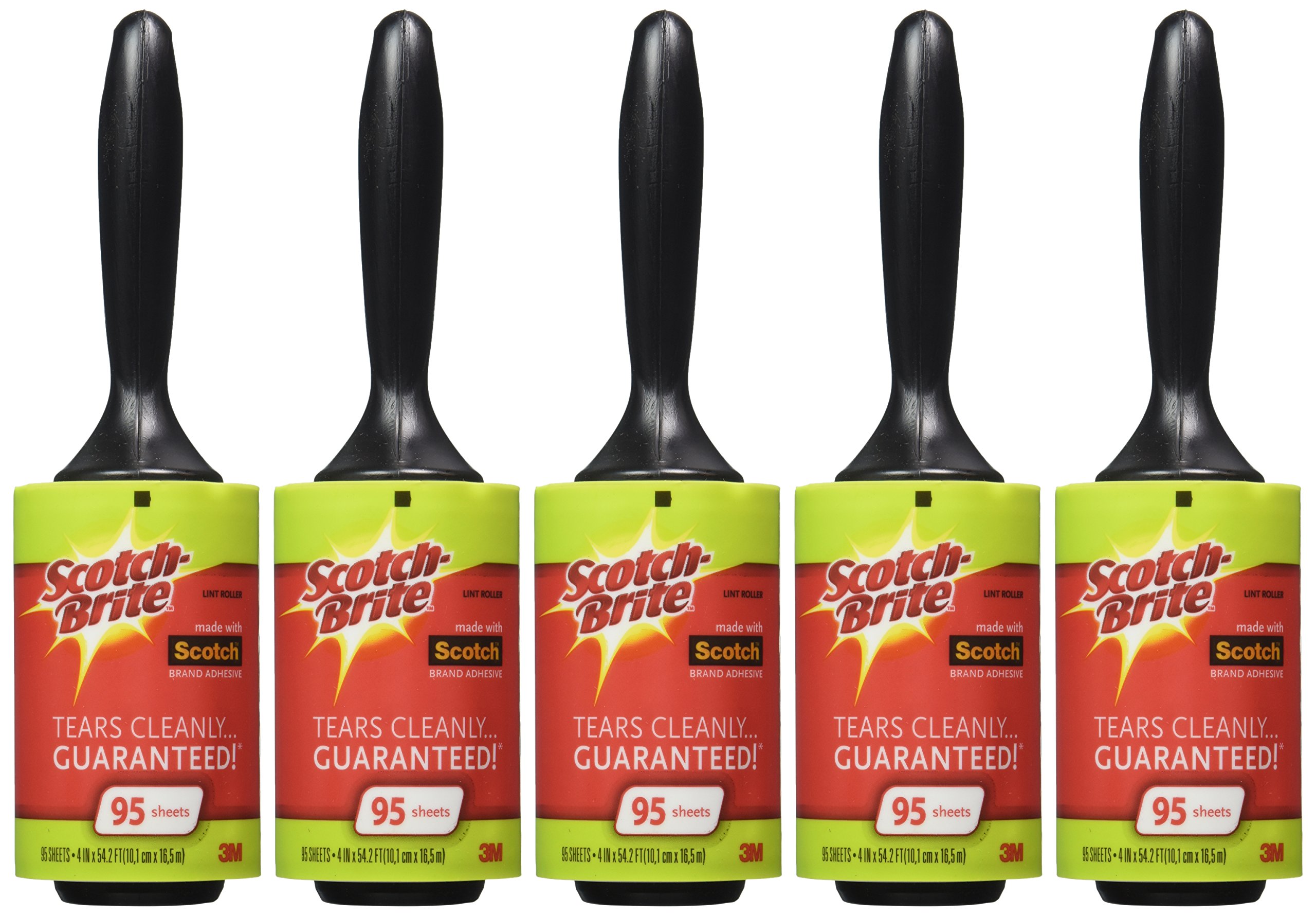 Scotch-Bite Lint Rollers - 10 Pack (95 Sheets Each) - Sticky Lint Remover for Clothes, Furniture & Pet Hair - Perfect for Home, Office & Travel