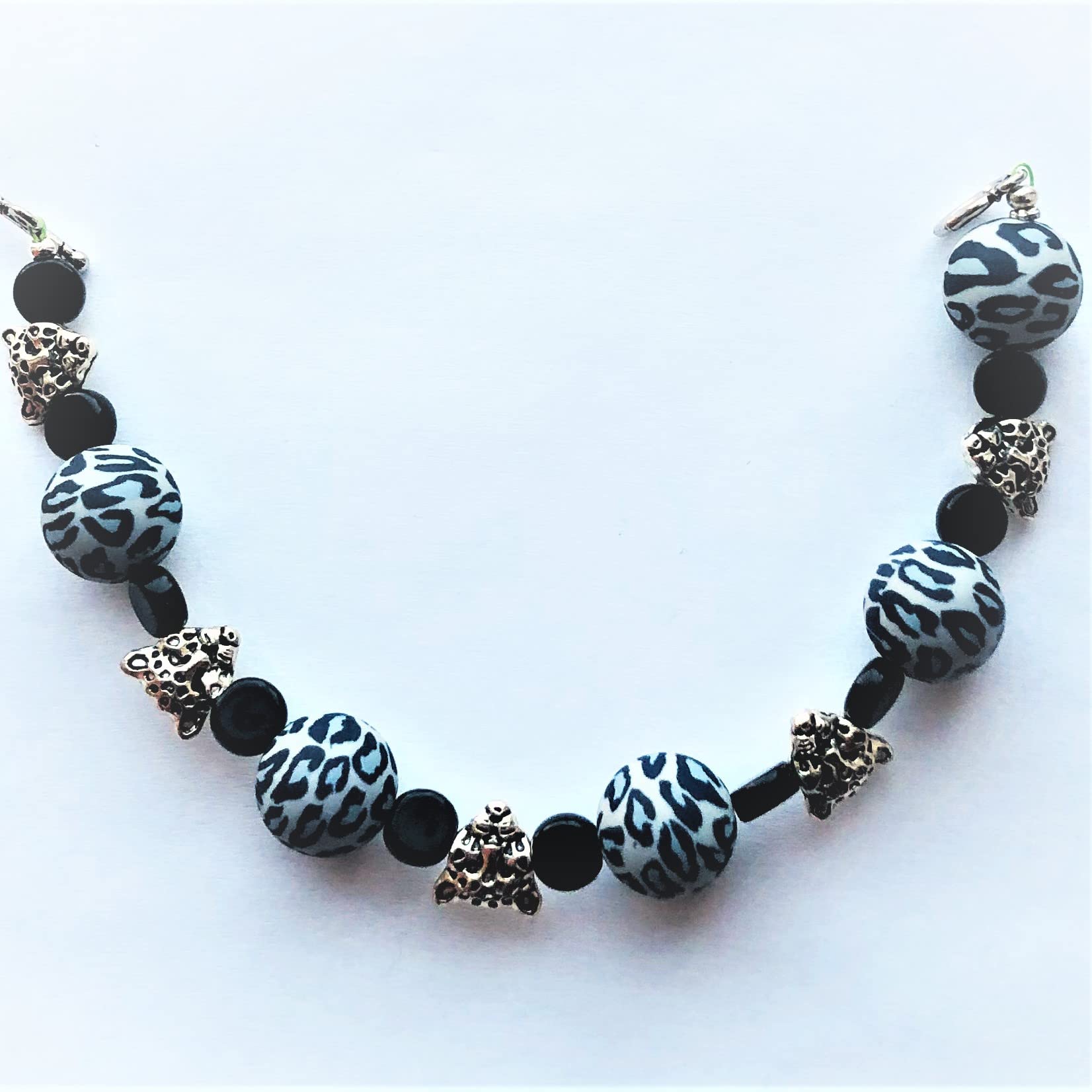 Leopard Head Bracelet for Women - Silver Plated Panther Beads Jewelry for Wild Animal Lovers | Perfect Gift for Her
