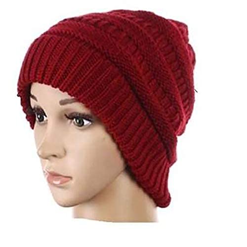 Women's Ribbed Ponytail Beanie Hat - Winter Warm Knitted Slouchy Beanie for Big Girls - Perfect for Outdoor Activities, Running, and Casual Wear