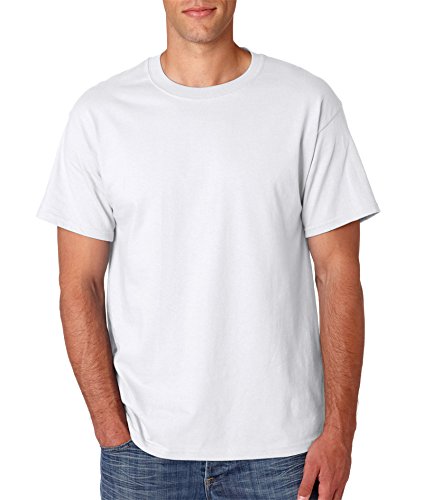 Hanes Men's Lay Flat Collar Tall Beefy T-Shirt - Comfortable Cotton Crew Neck Tee for Big & Tall - White, Large Tall - Perfect for Casual Wear, Work & Everyday Outfits
