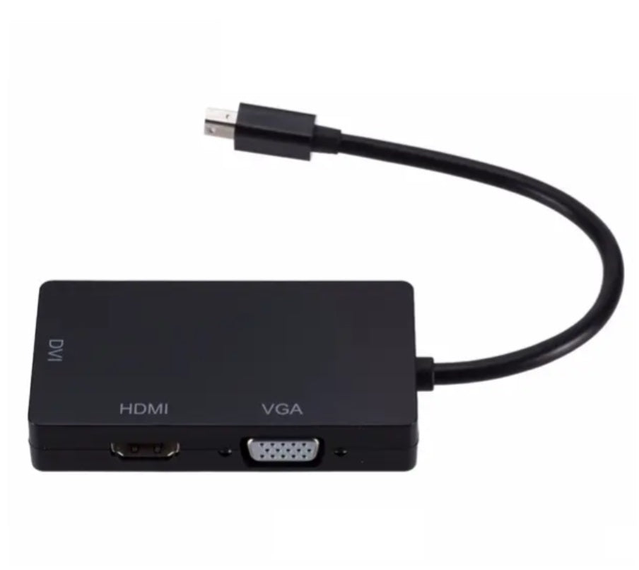 Mini DisplayPort to HDMI/VGA/DVI Adapter - 4K HD Video Converter for MacBook, PC, Laptop - Perfect for Home Theater, Office Presentations & Gaming Setup