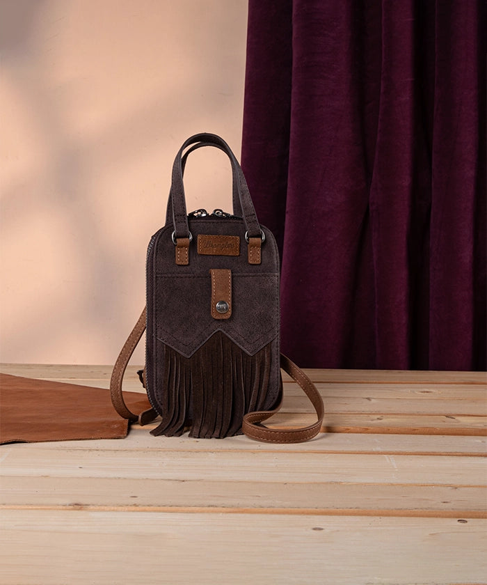 Wrangler Fringe Western Mini Crossbody Bag for Women - Stylish Cowgirl Purse with Adjustable Strap - Perfect for Concerts, Rodeos & Country Music Festivals