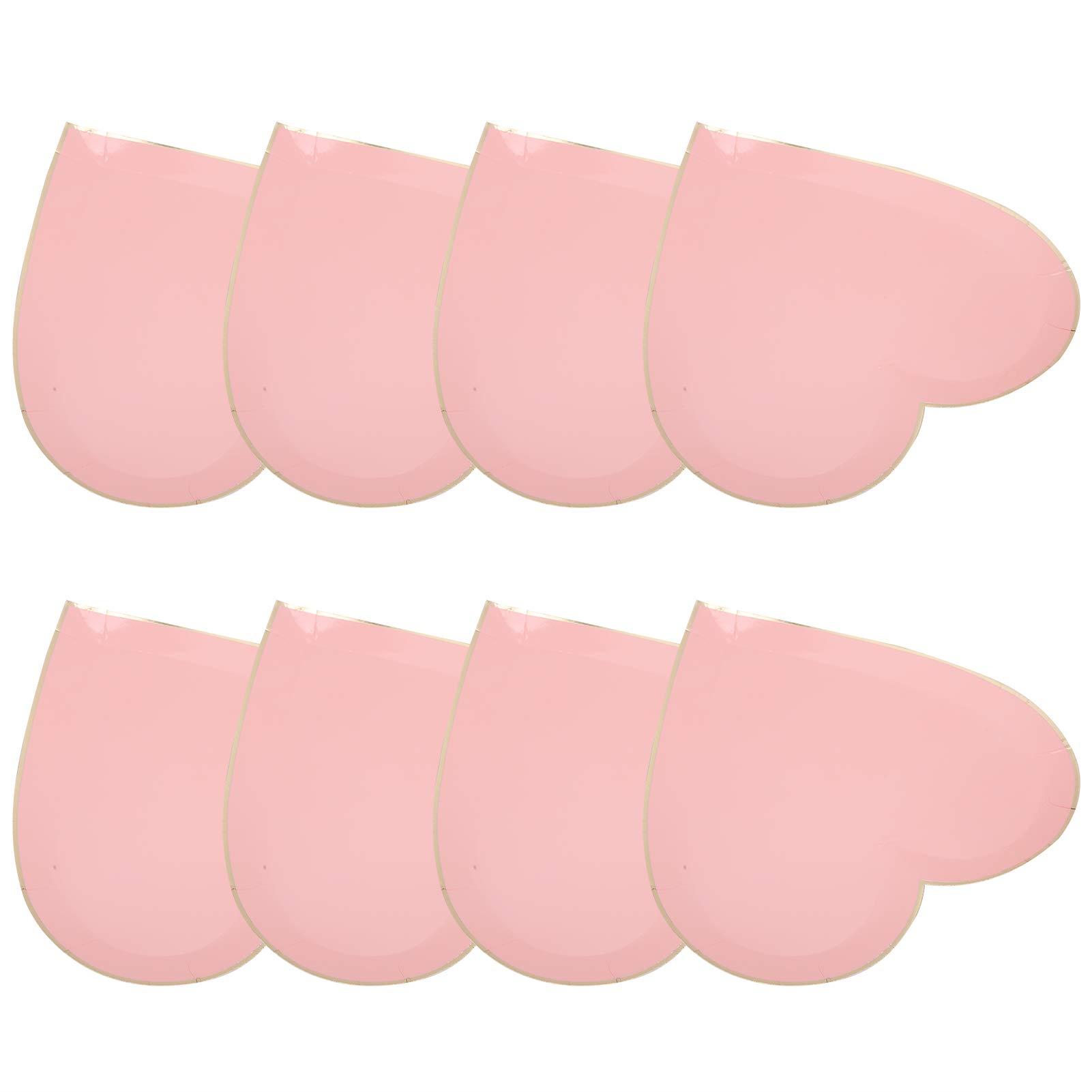 Shanrya 8-Pack Pink Paper Plates - Elegant & Durable Disposable Plates for Weddings, Candy Serving, Proposal Parties, Nuts & Snacks - Perfect for Birthday Celebrations, Baby Showers & Holiday Gatherings
