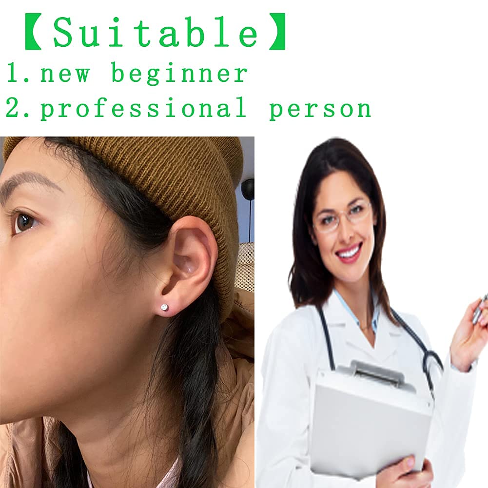 2 Pack Disposable Self Ear Piercing Gun Kit - Safe & Easy Ear Piercing Tool with Stainless Steel Studs for Cartilage, Lobe & Helix - Perfect for Home Use, Gifts & First-Time Piercing