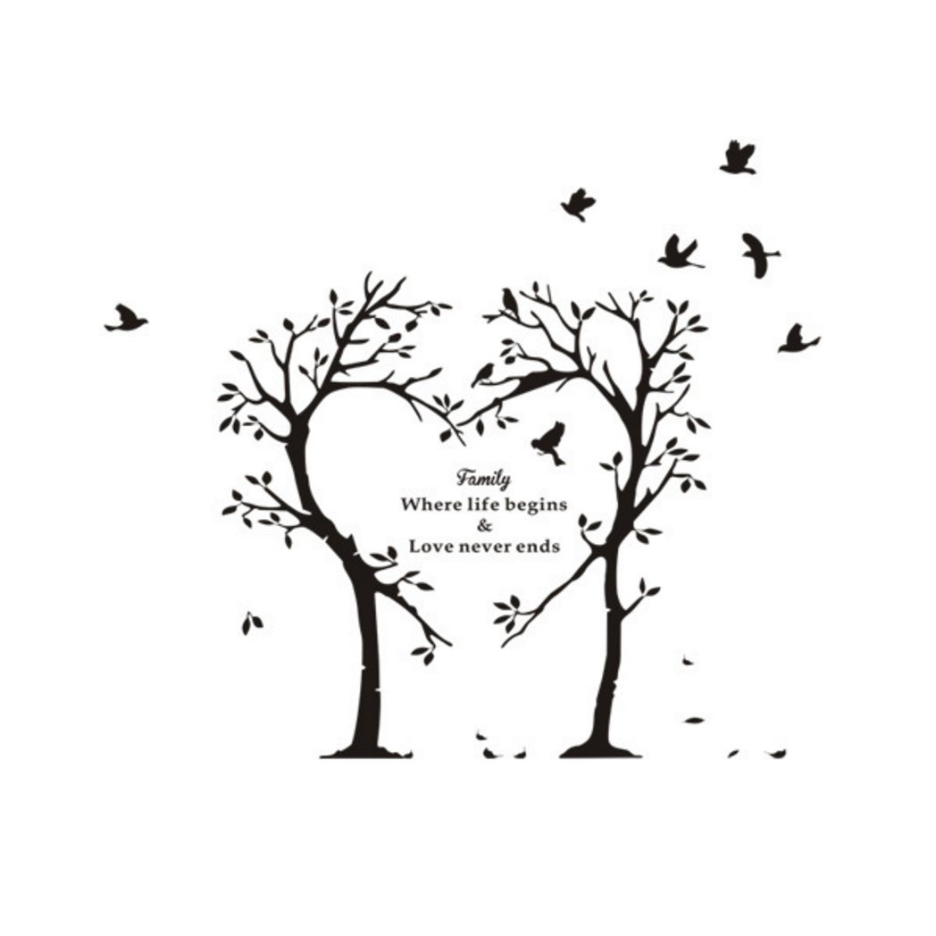 Family Love Tree Wall Decals - Removable Vinyl Stickers for Bedroom & Living Room Decor - Perfect for Nursery, Kids Room & Home Interior Design