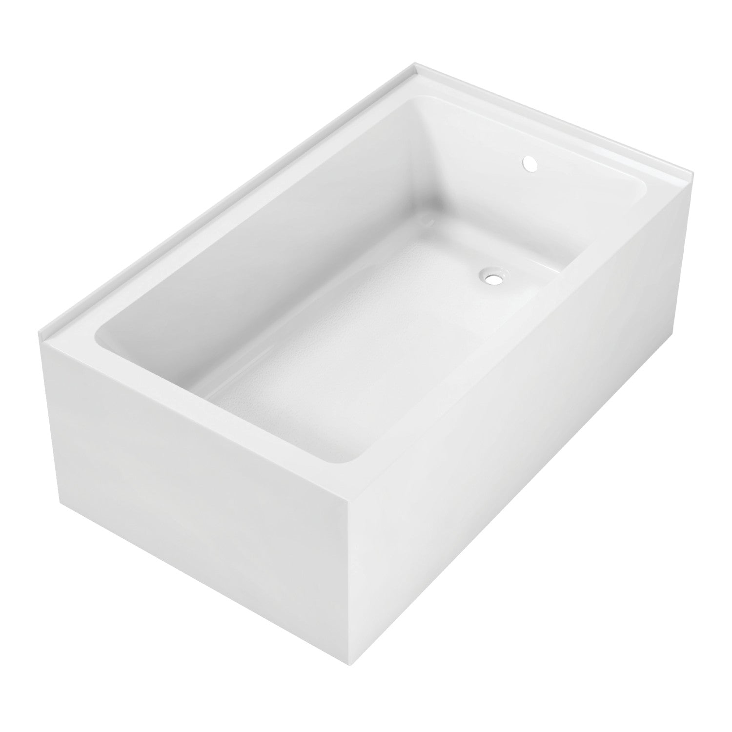 Aqua Eden VTAP6036R22TS 60-Inch Acrylic Rectangular 2-Wall Corner Alcove Bathtub - Right Hand Drain, Glossy White - Perfect for Small Bathrooms & Modern Home Spa