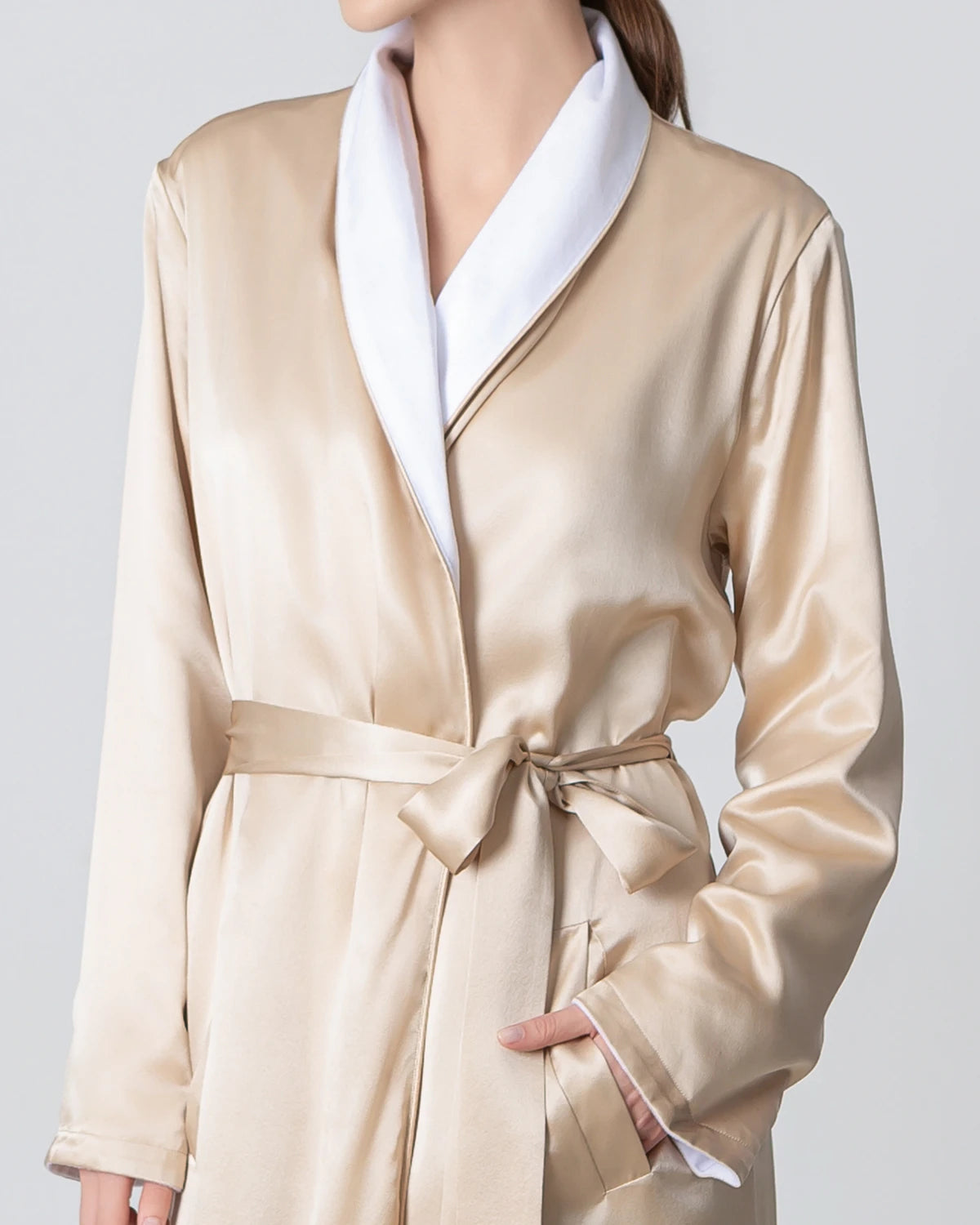 Luxury Silk & Velvet Reversible Winter Robe for Women - Soft Warm Bathrobe with Pockets - Perfect for Spa, Loungewear & Cozy Nights at Home
