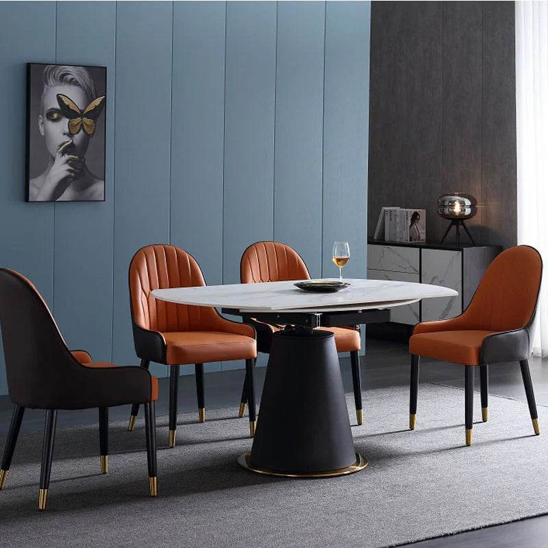 Frederica II Sintered Stone Extendable Dining Table - Modern Expandable Kitchen Table for 6-10 People - Perfect for Family Gatherings & Dinner Parties