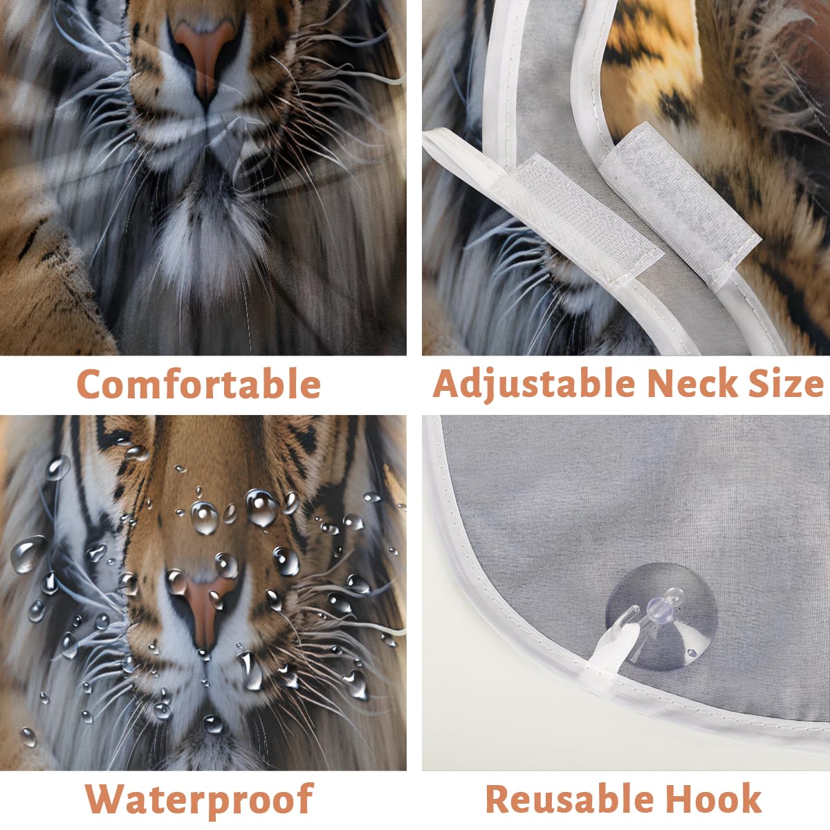 Men's Animal Tiger Flowers Beard Shaving Bib - Waterproof Hair Dye Apron for Barbers & Stylists, Sink Hair Catcher for Beard Trimming & Lineup - Perfect Salon & Home Grooming Accessory (Great Gift for Men & Women)