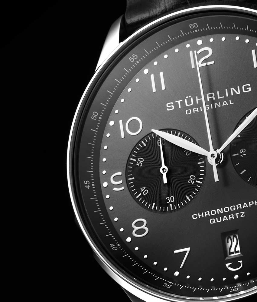 GR1 Q 896 Quartz 42mm Chronograph Watch for Men - Waterproof Sports Chrono Wristwatch with Date Display - Perfect for Running, Swimming & Outdoor Activities