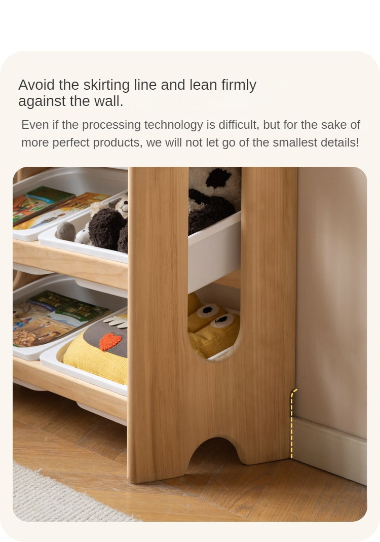 Solid Wood Kids Bookshelf - Poplar Multi-Tier Floor Standing Storage Organizer for Toys, Books & Nursery Decor | Perfect for Playrooms, Bedrooms & Daycares