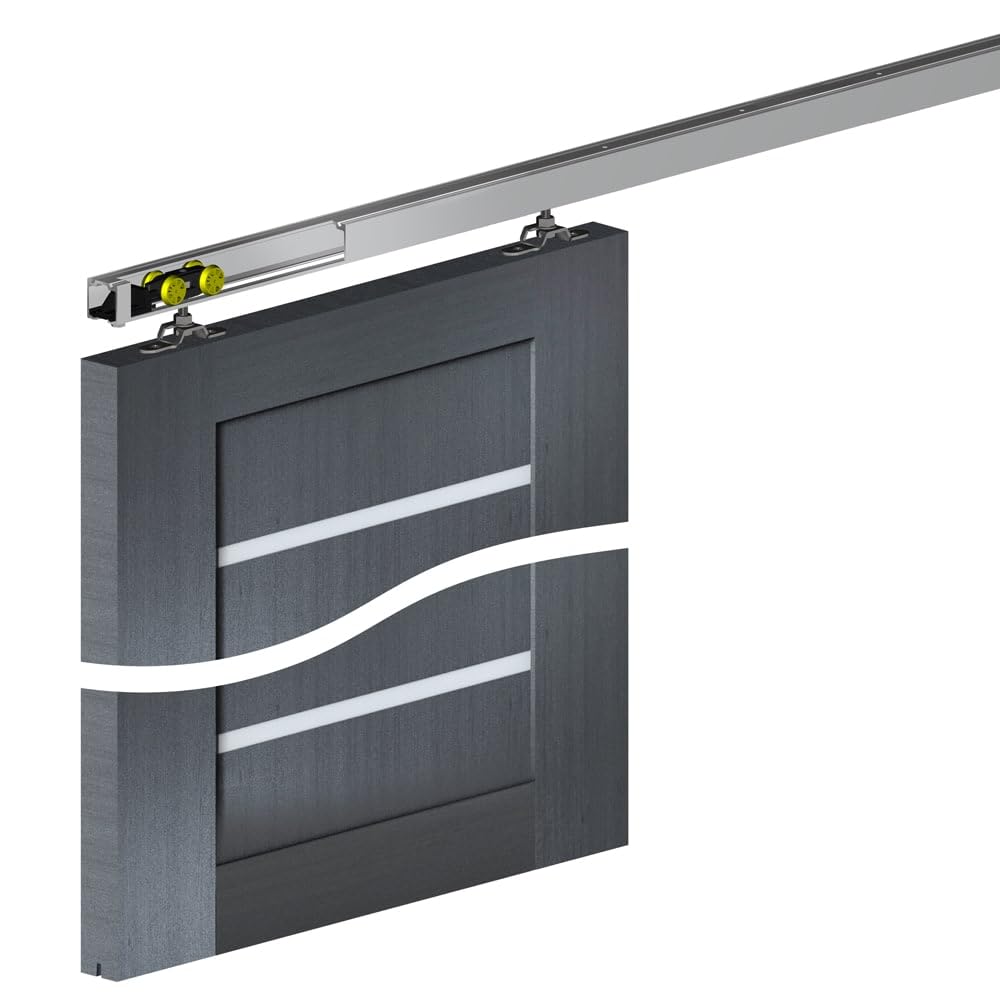 Sliding Pocket Door Hardware Kit - 78-Inch Track for Heavy Duty Doors Up to 130lbs - SLID'UP 160 - Perfect for Bedrooms, Closets & Space-Saving Home Renovations