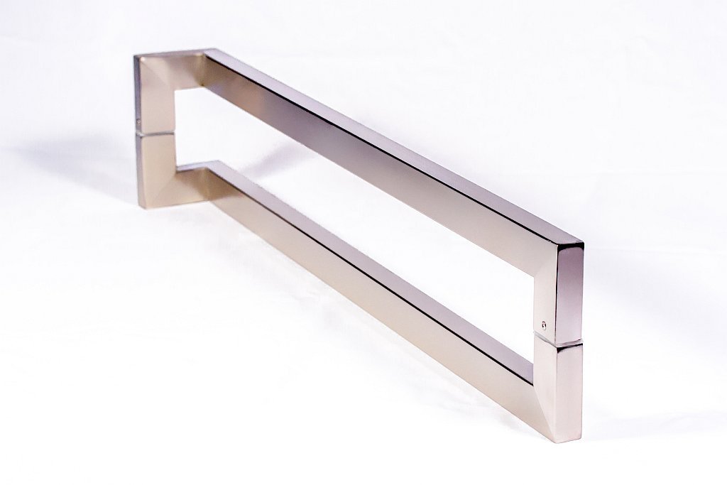 32 Inch Modern Stainless Steel Door Handle Pulls - Brushed Satin Nickel Finish | Push Pull Handles for Wood, Glass & Metal Doors | Perfect for Single/Double Doors, Shower Doors & Barn Doors | Square & Rectangular Bar Shape | Ideal for Home, Office & Commercial Spaces