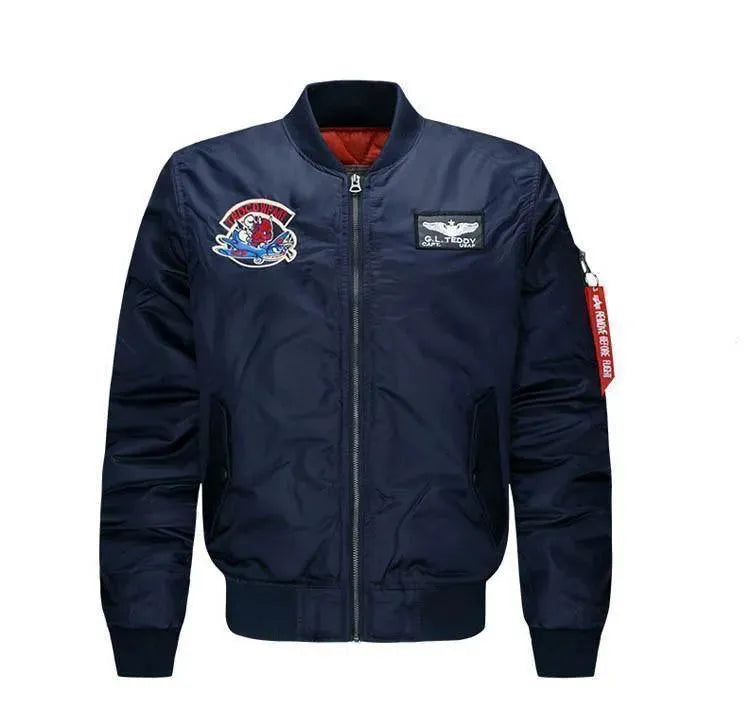 Brave Aviator Bomber Jacket for Men - Genuine Leather Flight Jacket with Fur Collar - Stylish Winter Coat for Motorcycle Riding & Outdoor Adventures
