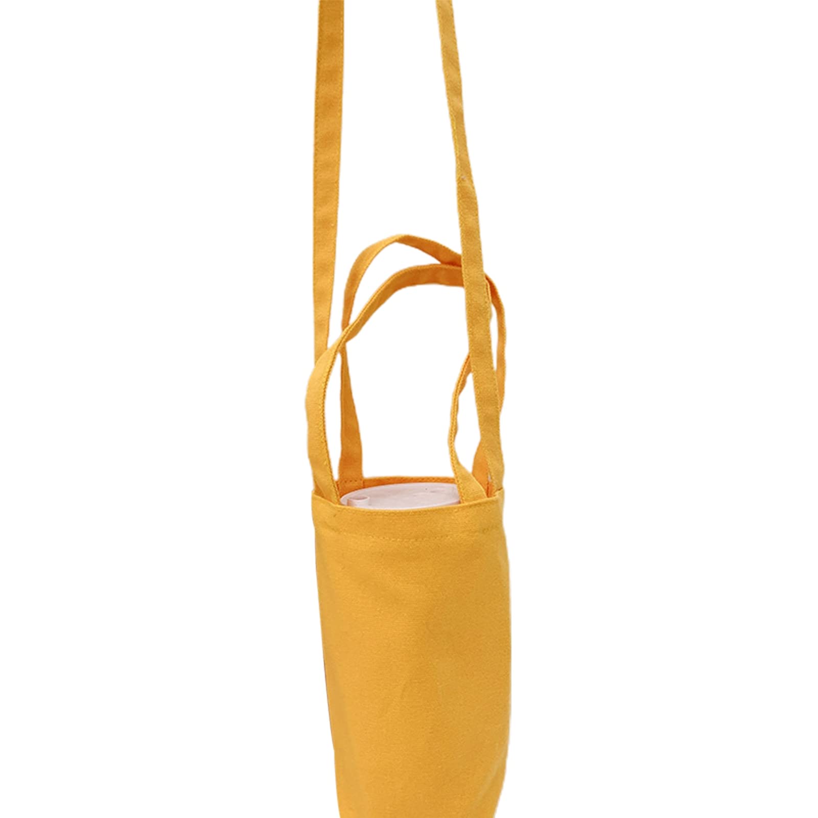 Large Insulated Water Bottle Bag with Adjustable Sling - 32oz Elastic Holder for Hiking, Gym & Travel Accessories - Yellow