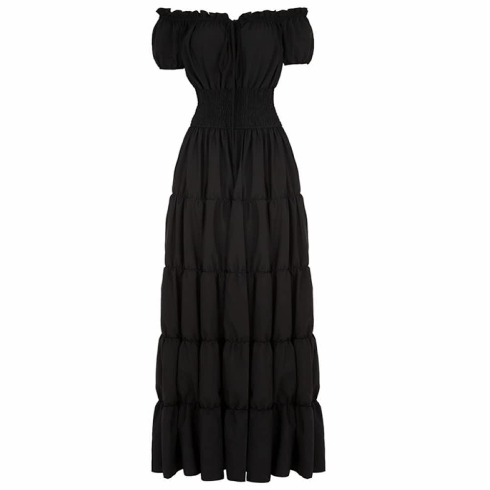 BLESSUME Vintage Women's Wedding Guest Dress - Short Sleeve Bridesmaid Evening Party Maxi Dress for Formal Events & Special Occasions