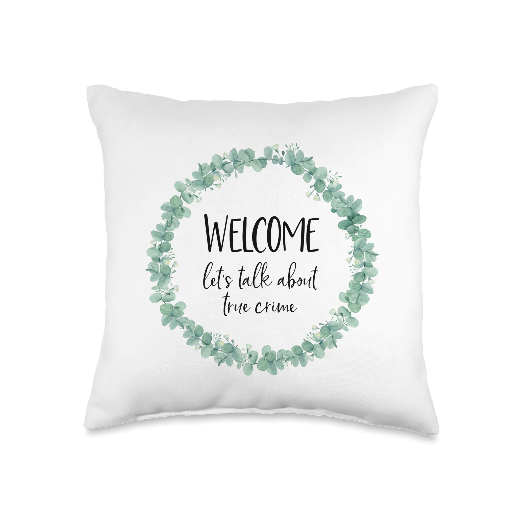 Funny True Crime Throw Pillow 16x16 Inches - Multicolor Decor for Living Room, Bedroom & Office Conversation Starter