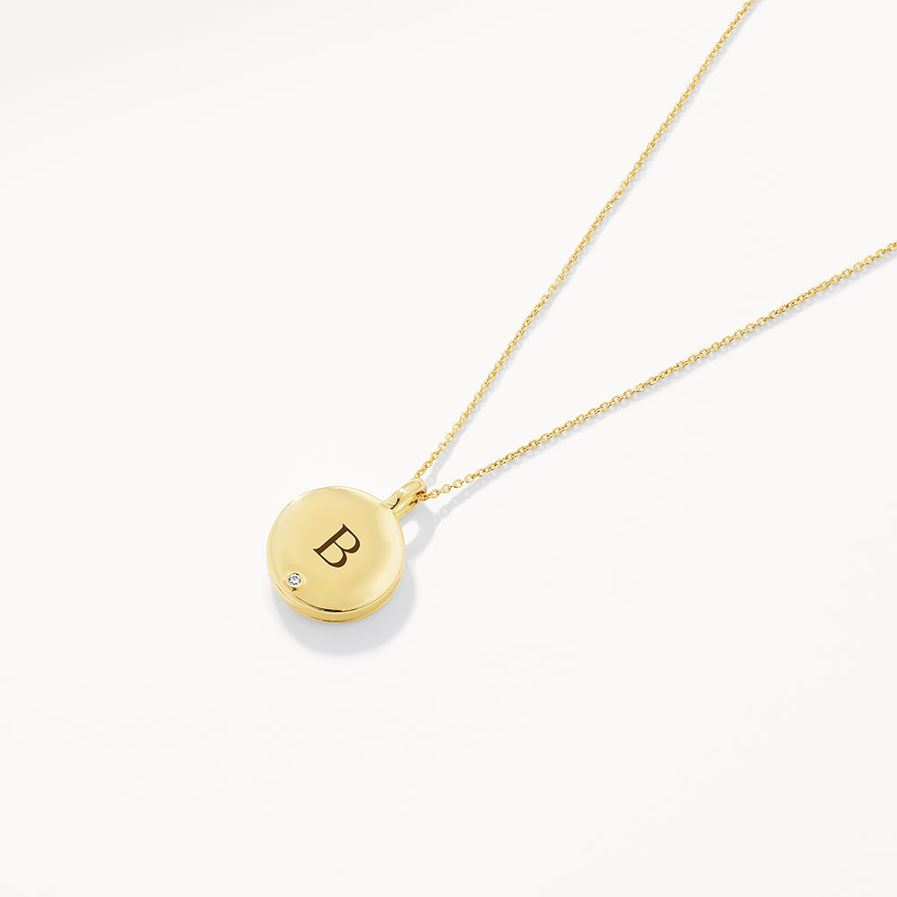 Personalized Engravable Gold Circle Flip Locket Necklace - Perfect for Anniversary Gifts, Valentine's Day & Keepsake Jewelry