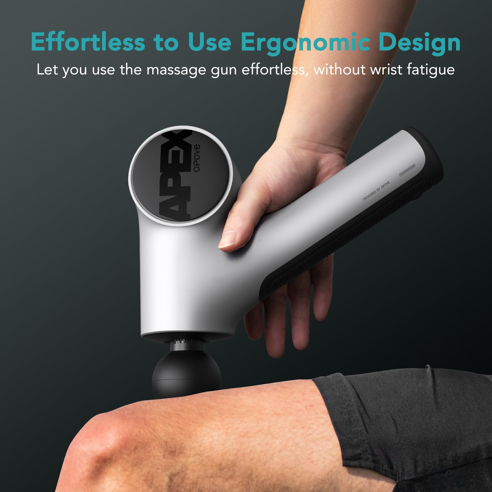 Opove Apex Deep Tissue Massage Gun - 14.5mm Percussion Therapy for Muscle Pain Relief & Recovery | Professional Grade Massager for Athletes, Workout Recovery & Relaxation | Ergonomic Design for Easy Use | Silver | Perfect for Post-Workout, Physical Therapy & Home Relaxation