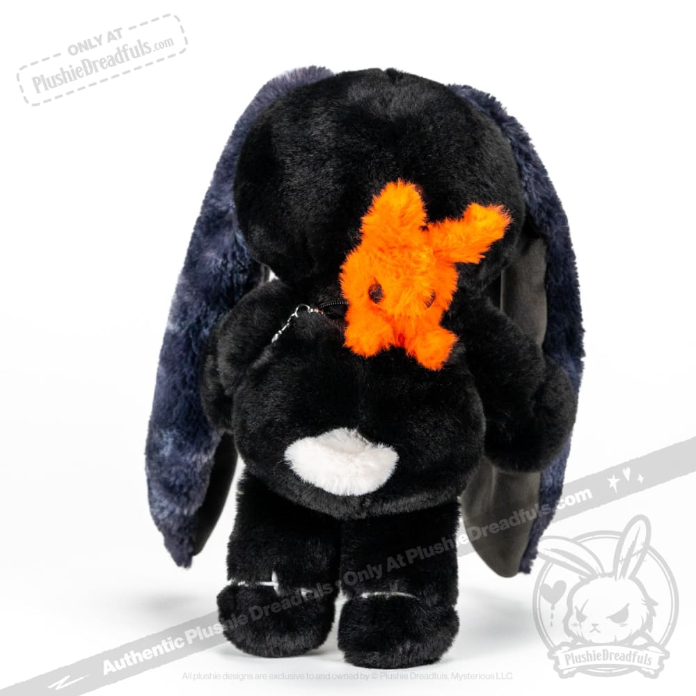 Plushie Dreadfuls Anxiety Rabbit Stuffed Animal - Black Limited Edition Emotional Support Toy for Stress Relief & Comfort