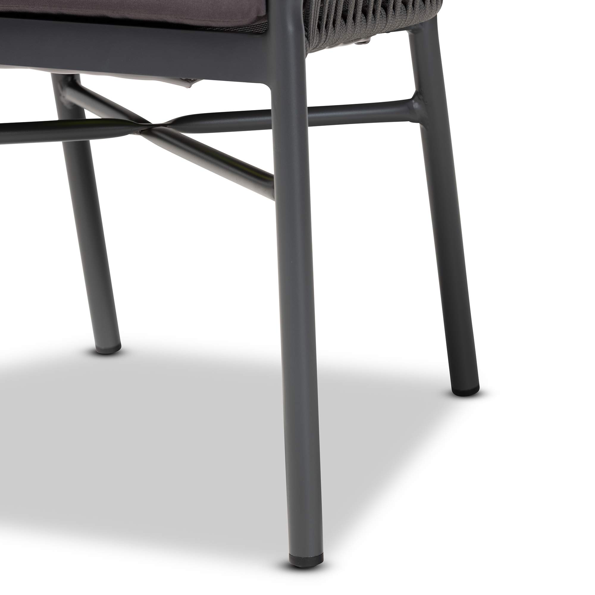 Baxton Studio Modern Grey Dining Chairs - Set of 2 Contemporary Kitchen Chairs for Dining Room, Breakfast Nook & Small Space