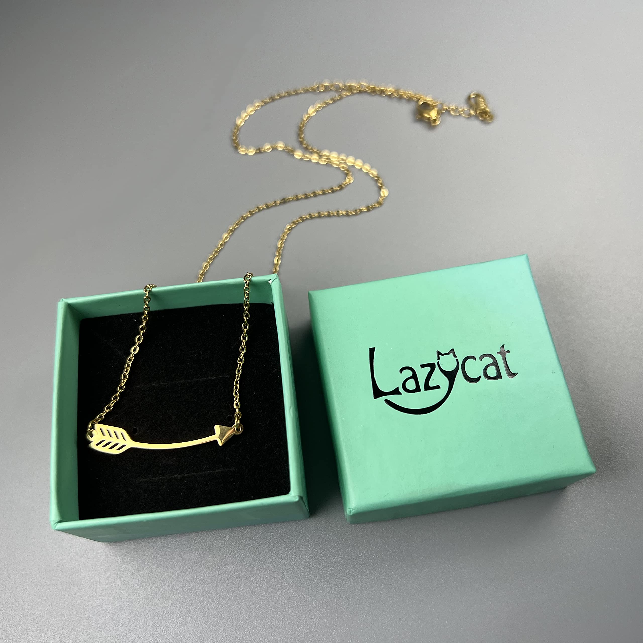 18K Gold Plated Engravable Name Bar Necklace - Personalized Lazycat Pendant Jewelry for Women, Gift for Her, Birthday, Anniversary & Special Occasions