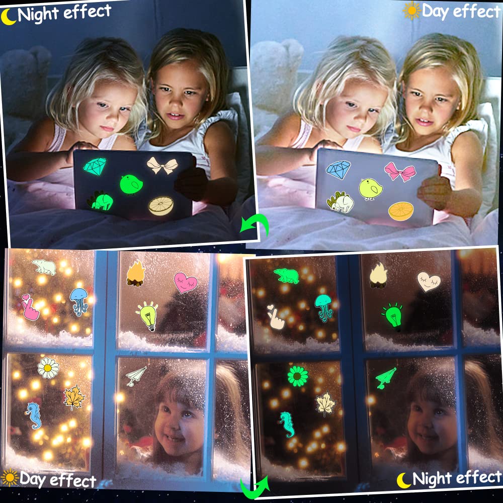 Glow in The Dark Wall Stickers for Kids - 30Pcs Self-Adhesive Star & Moon Decals for Bedroom Decor, Night Light Nursery Stickers - Perfect for Stocking Stuffers & Party Favors | Easy to Apply & Remove