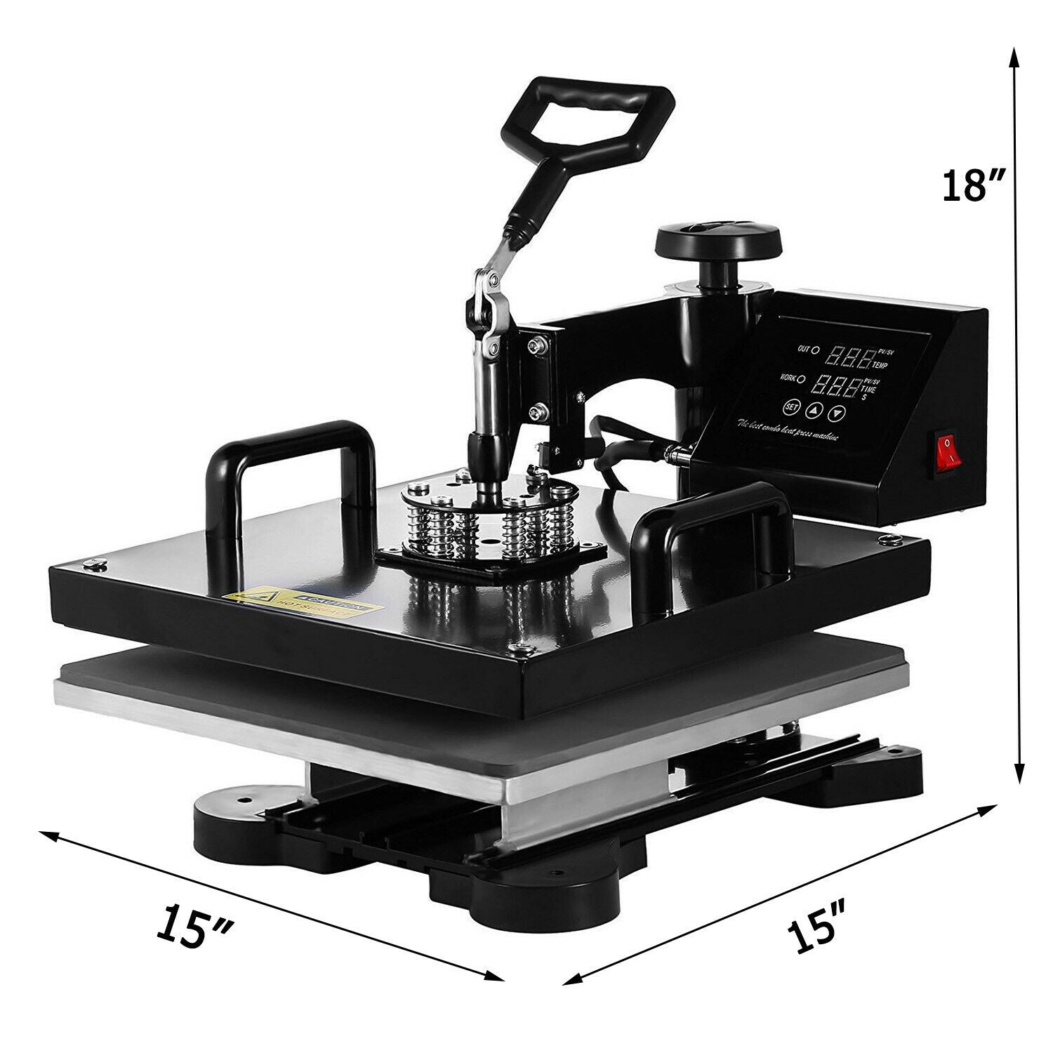 8-in-1 Digital Heat Press Machine 15x15 for T-Shirt, Mug, Hat Sublimation Transfer - Perfect for DIY Crafts, Custom Apparel & Small Business Printing