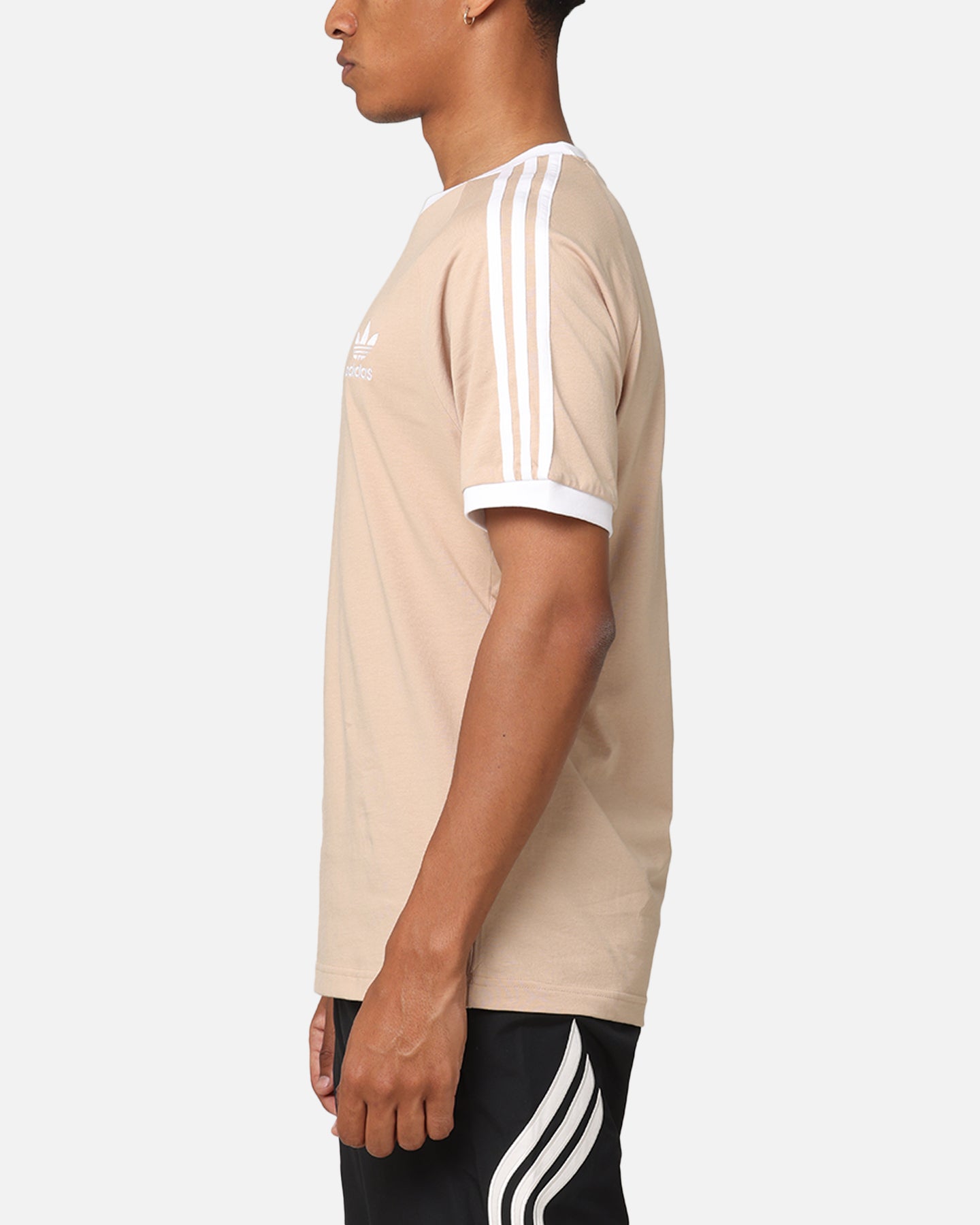 Adidas Classics 3 Stripes T-Shirt for Men - Magic Beige Cotton Casual Tee | Streetwear, Gym & Everyday Wear