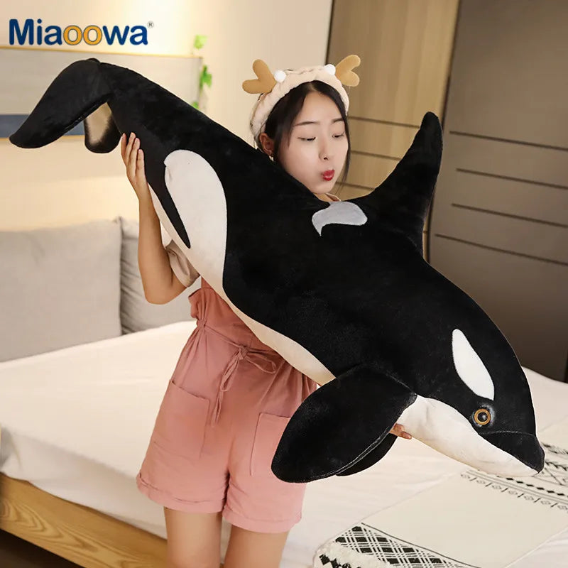 50cm Realistic Killer Whale Plush Toy - Lifelike Orca Stuffed Animal, Soft Shark Doll for Kids & Adults - Perfect Cuddle Pillow, Baby Gift & Ocean Themed Nursery Decor (Great for Bedtime, Playtime & Photo Props)