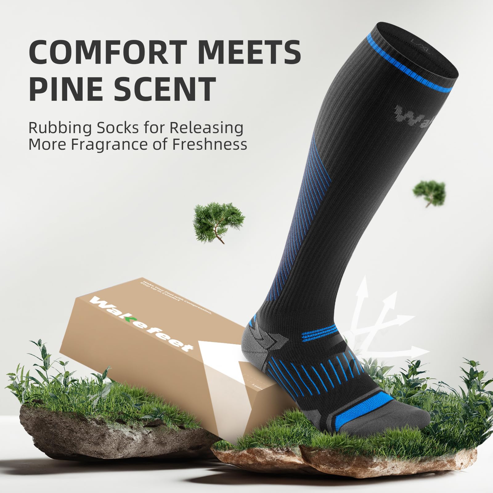 20-32mmHg Compression Socks for Men & Women - 3 Pairs Knee High Support Stockings for Running, Hiking, Sports & Fitness - Improve Circulation & Reduce Swelling for Travel & Long Workdays