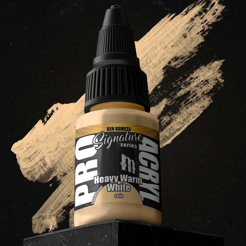 Pro Acryl Ben Komets Heavy Warm White Acrylic Paint - Premium Artist Paint for Canvas, Illustration & Miniature Painting - Ideal for Professional & Hobby Artists
