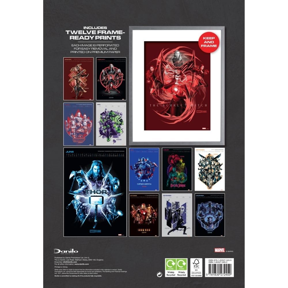 2025 Marvel Superheroes Official Deluxe A3 Wall Calendar - Monthly View - Perfect for Home, Office & Gifts for Marvel Fans