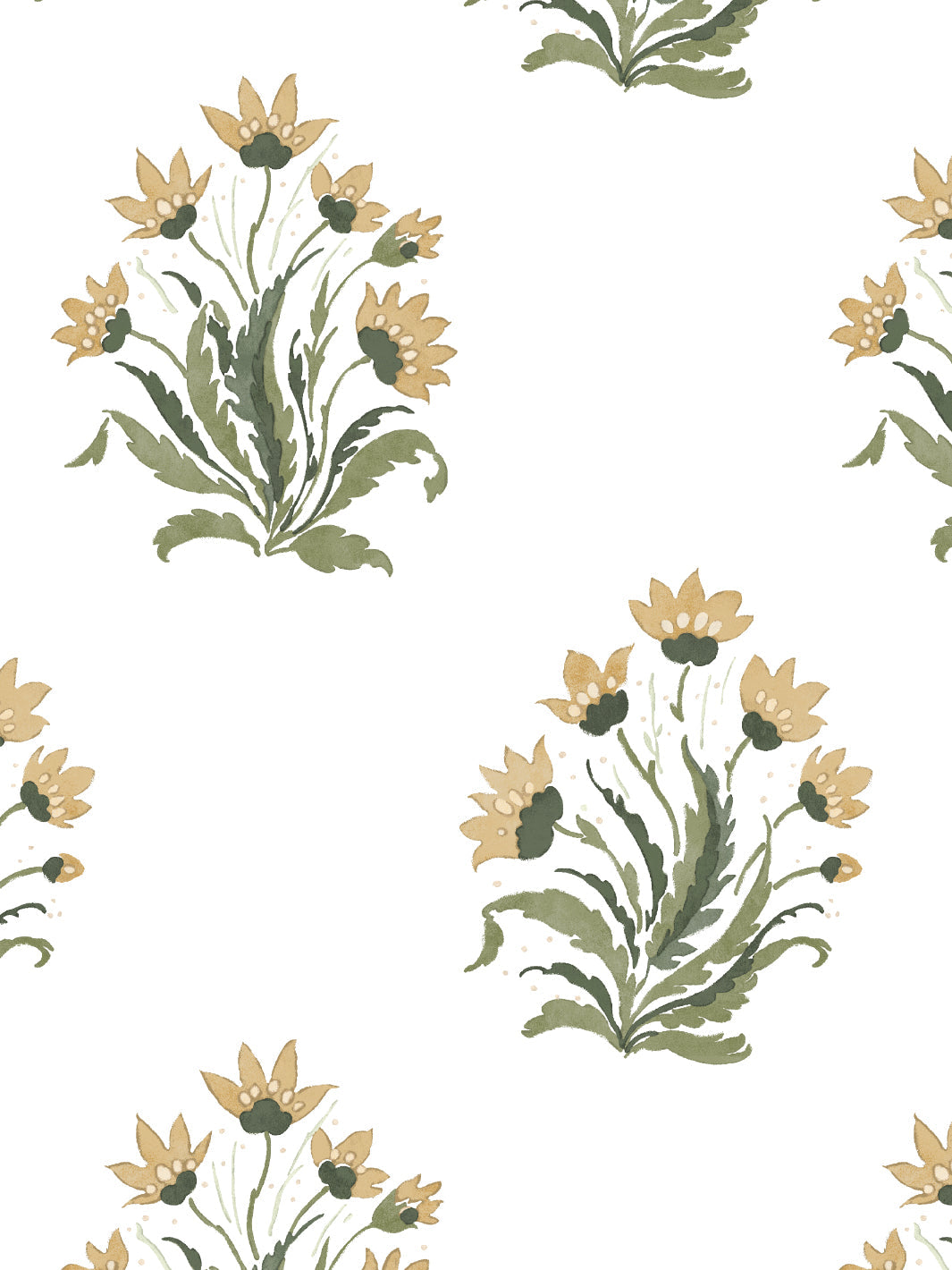 Nathan Turner Hillhouse Block Print Small Wallpaper - Gold Green Design for Living Room, Bedroom & Home Decor