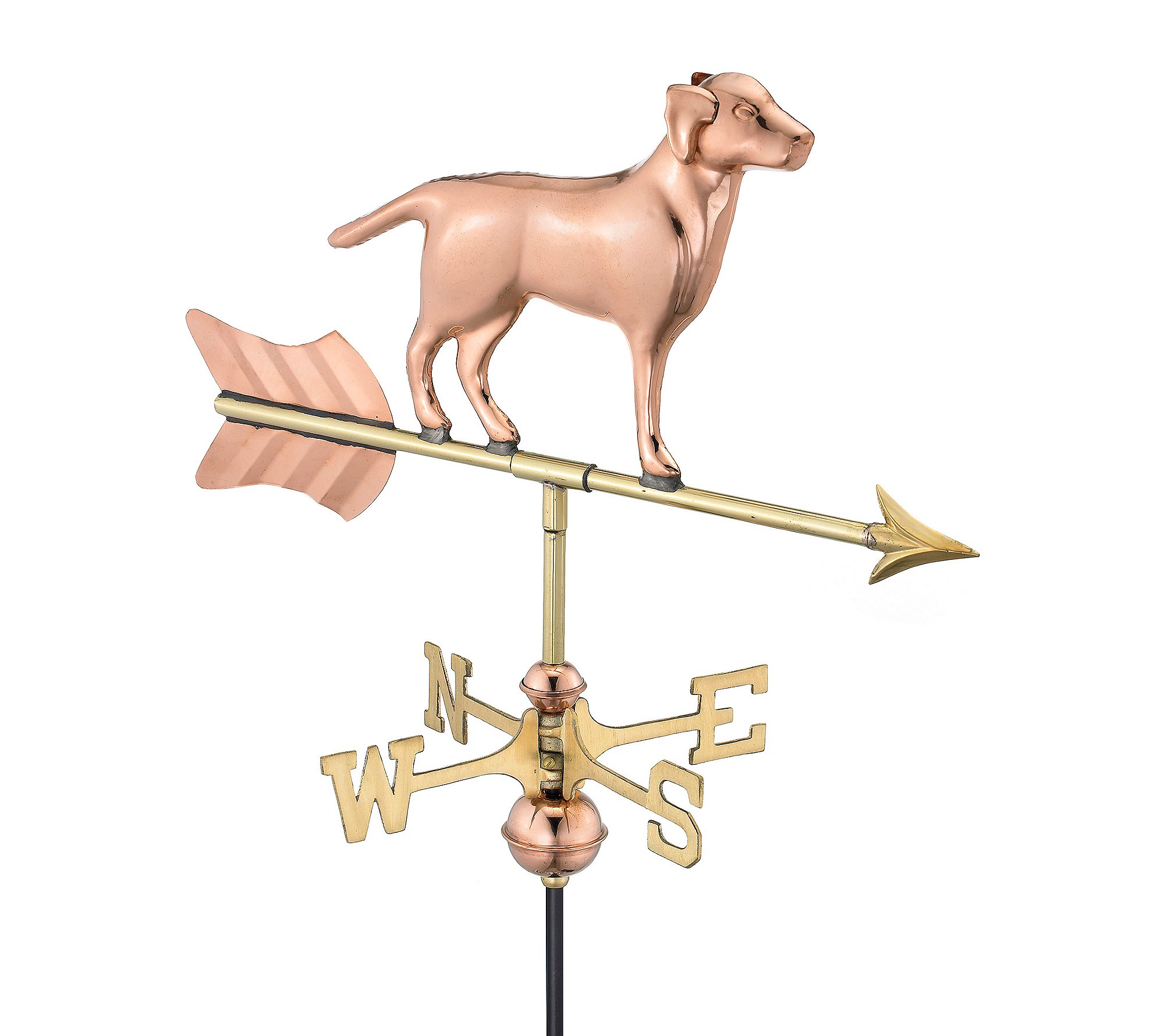 Handcrafted Labrador Retriever Dog Weathervane for Garden - Solid Copper with Pole | Outdoor Decor for Backyard, Farmhouse & Countryside Homes