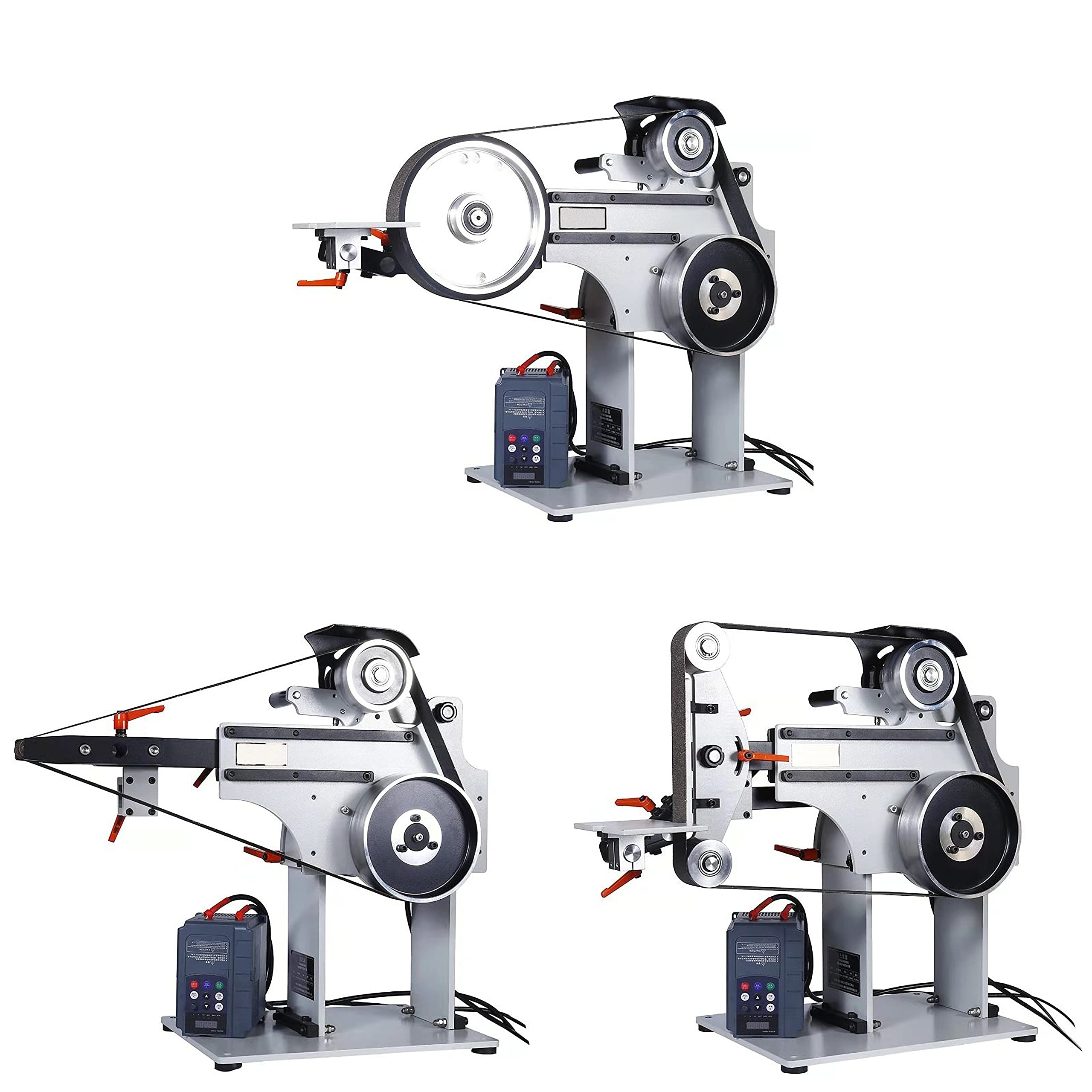 TECHTONGDA 72-Inch Variable Speed Belt Sander Grinder with 3 Grinding Wheels - Vertical & Horizontal Knife Sharpener & Woodworking Tool (220V) - Perfect for Metalworking, Knife Sharpening & DIY Wood Projects