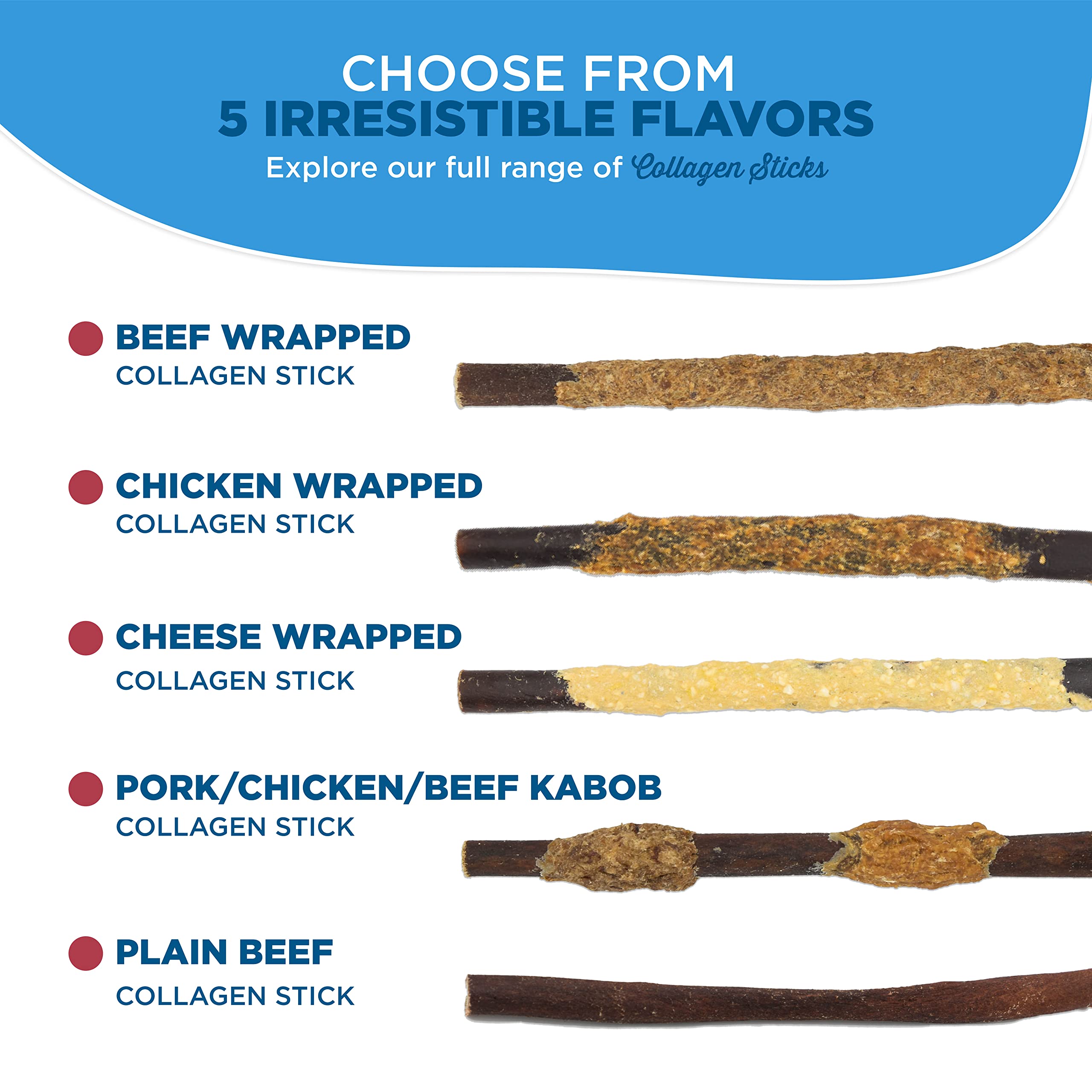 Premium All-Natural Bully Sticks Cheese Wrapped Beef Collagen Dog Chews - 12 Inch (10 Count) | USA Made, Easily Digestible Rawhide Alternative for Medium & Large Dogs | Great for Training, Teething & Dental Health