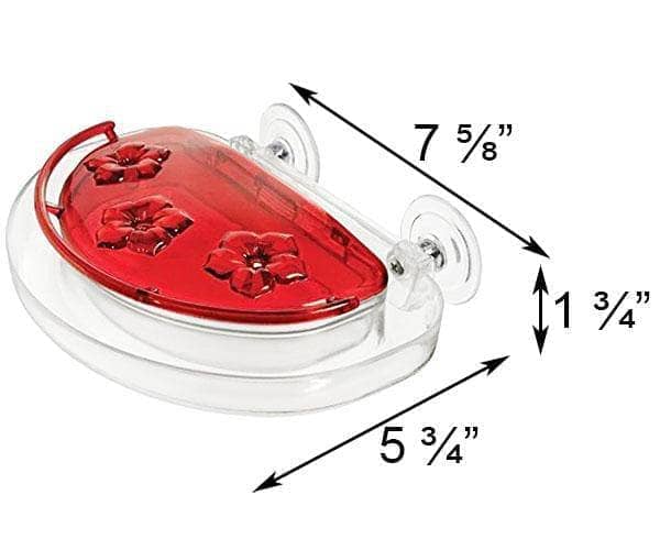 8 oz Jewel Box Window Hummingbird Feeder - Clear Glass Bird Feeder with Suction Cups for Outdoor Garden & Patio Decor