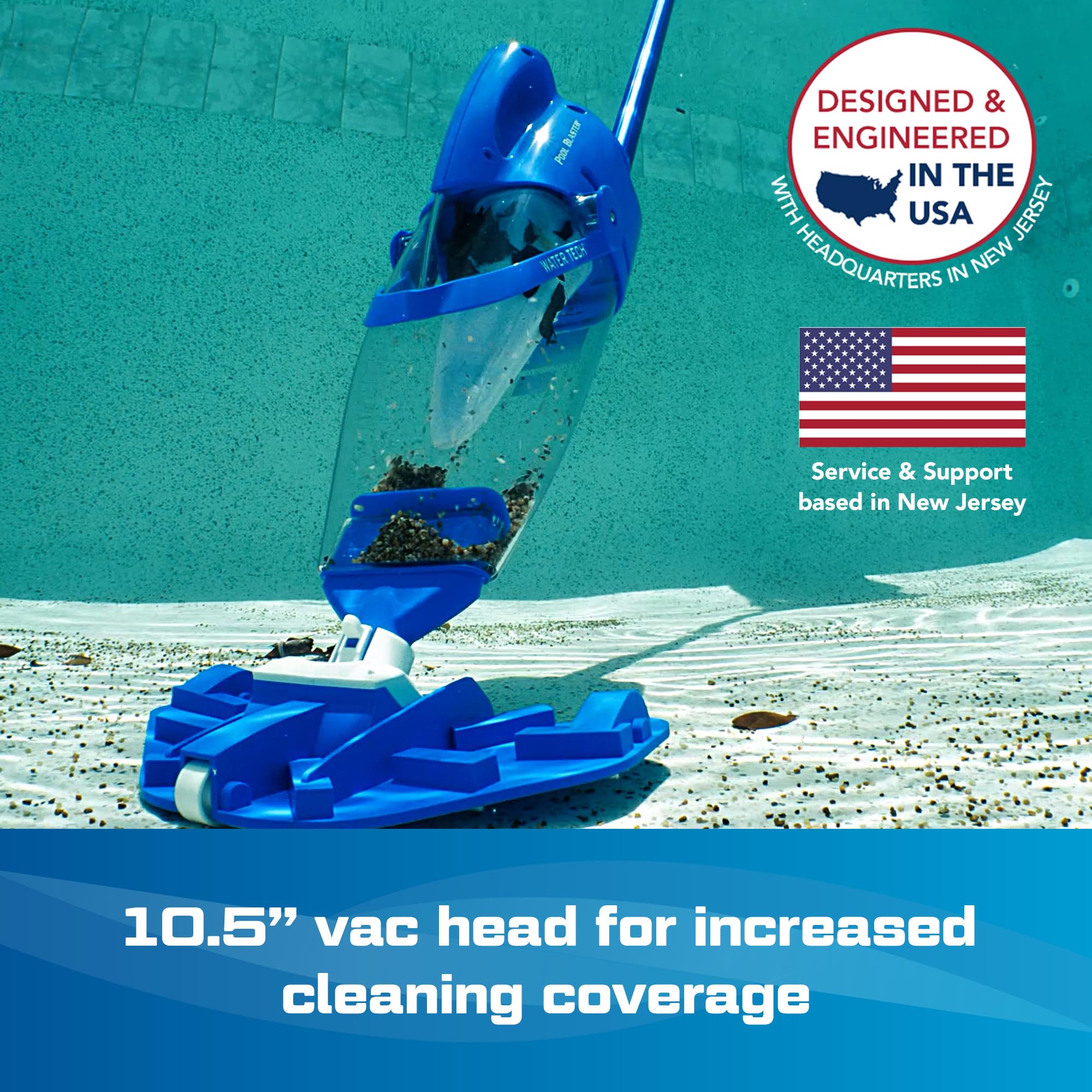 POOL BLASTER Centennial Cordless Pool Vacuum with Pole Set - XL Debris Capacity & Advanced Filtration, Handheld Rechargeable Pool Cleaner for Sand, Silt & Leaves in Inground & Above Ground Pools | Perfect for Quick Pool Maintenance & Seasonal Cleaning