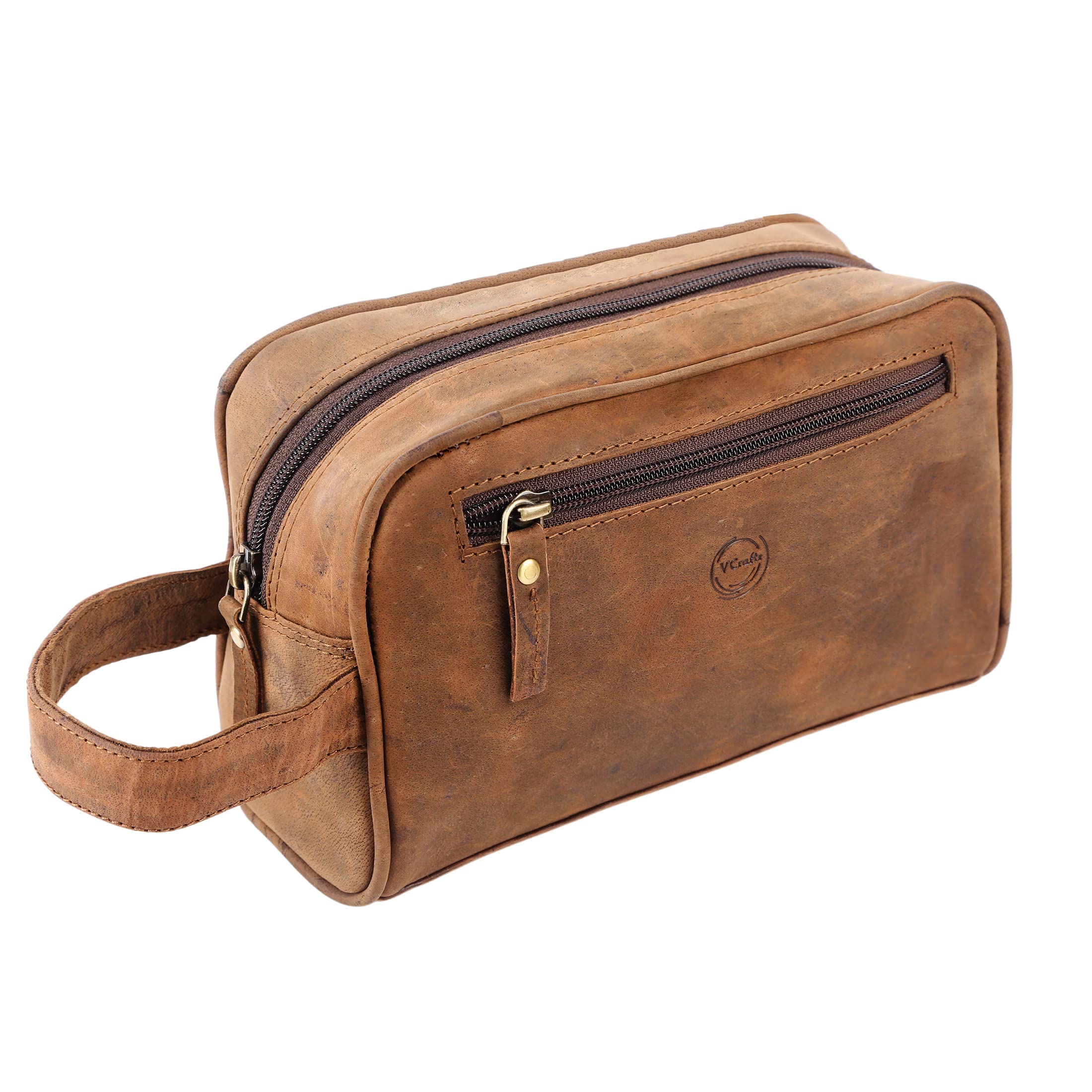 Vintage Men's Small Toiletry Bag for Travel & Shaving - Perfect Dopp Kit for Bathroom & Gym